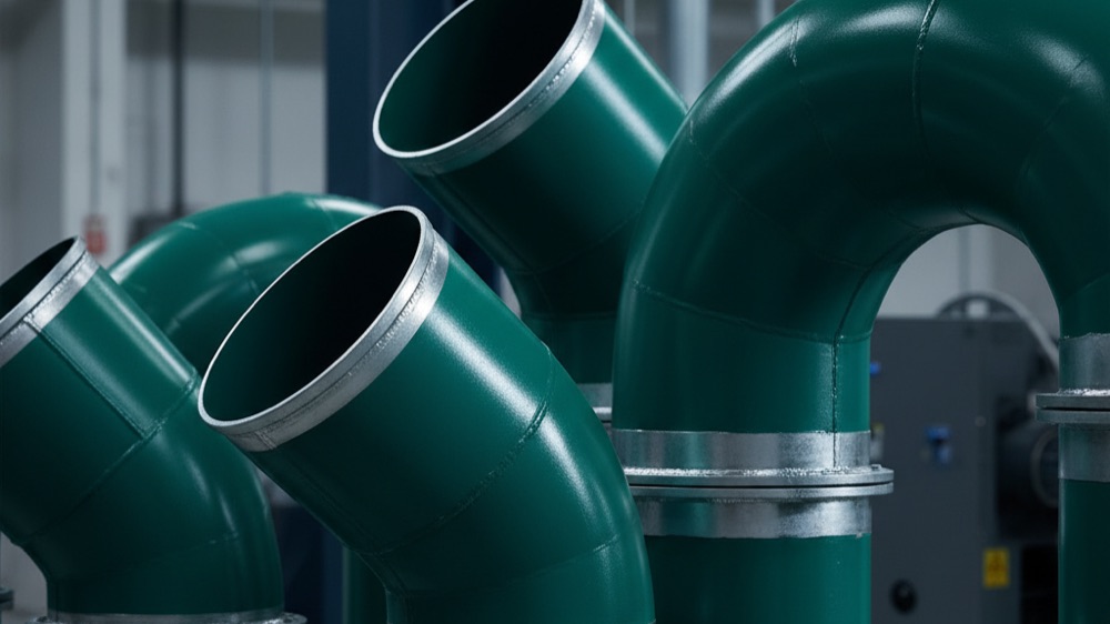 Tubería HVAC con recubrimiento epóxico anti-corrosión verde